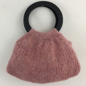 Boho Handcrafted Pink Wool Felted Bag